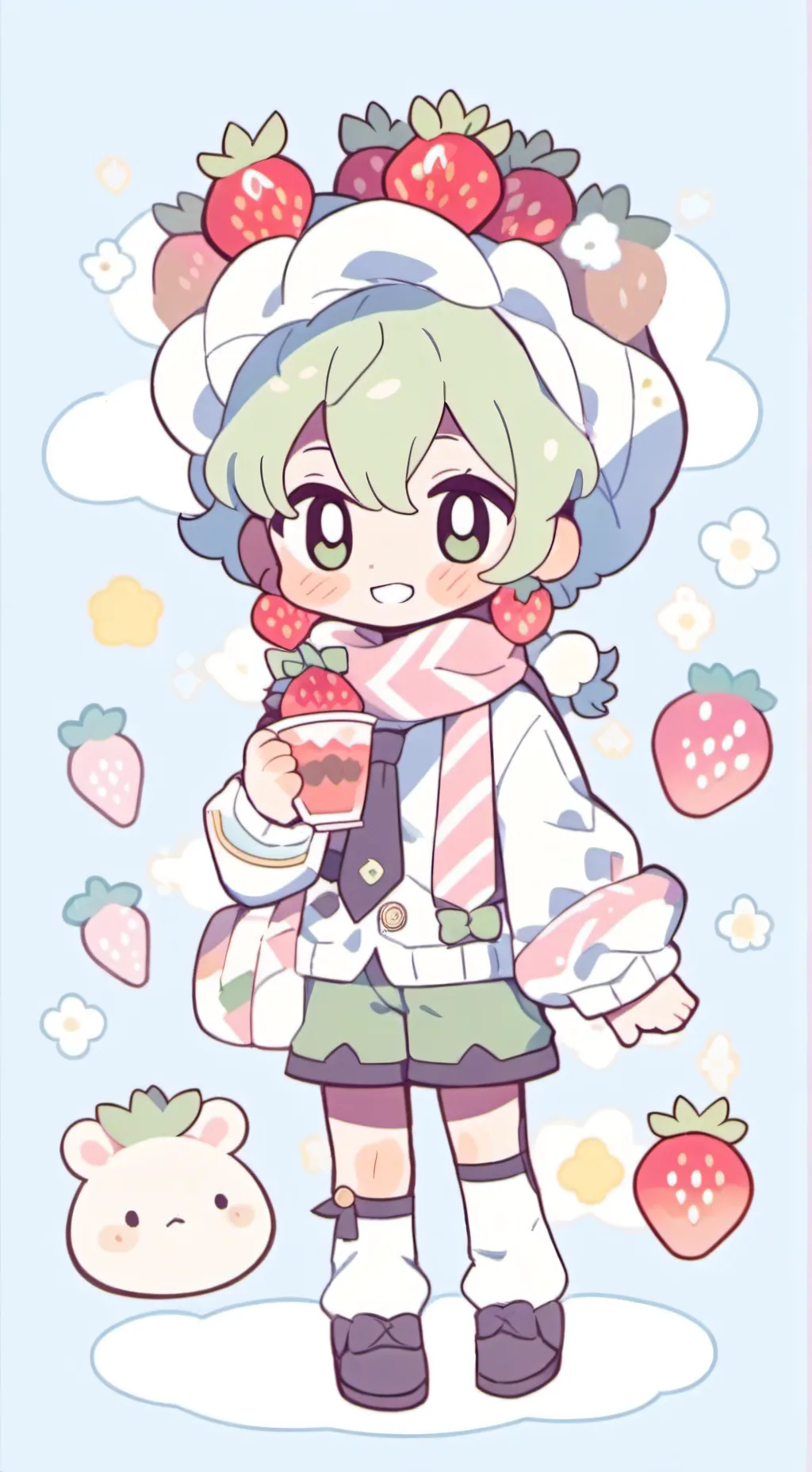 ai character: Freaky sprout..🍓 background