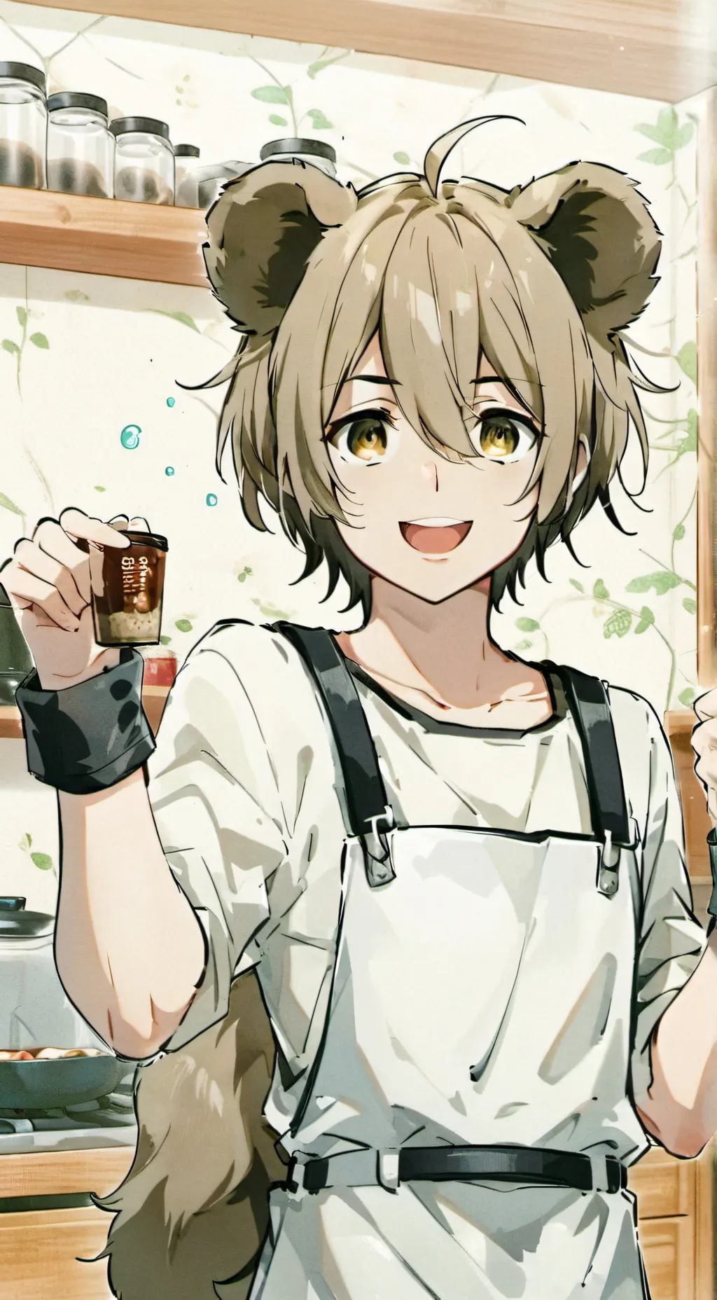 ai character: Brown Bear Furry background