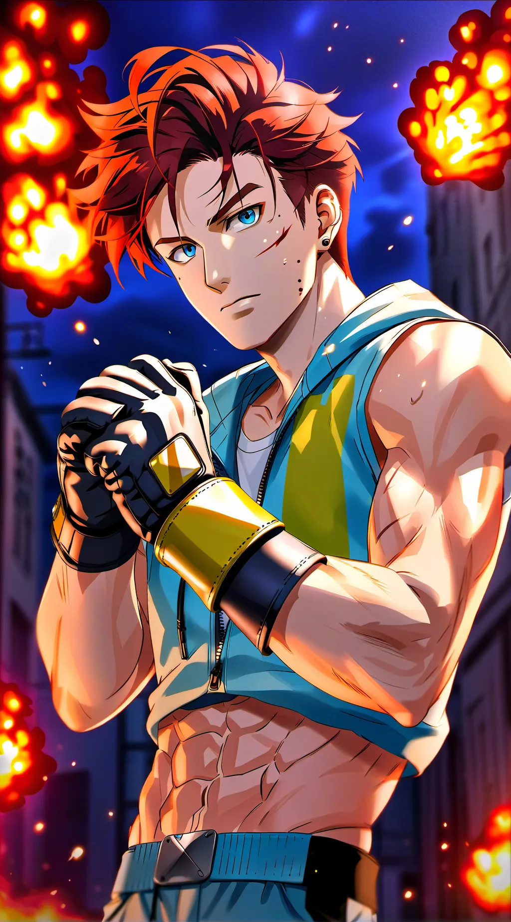 ai character: Katsuki Bakugou background