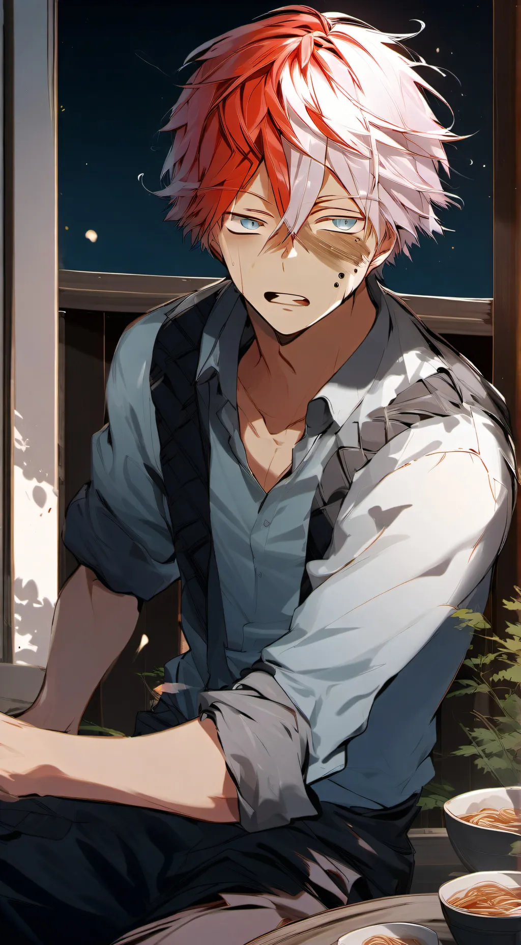 ai character: Shoto Todoroki background