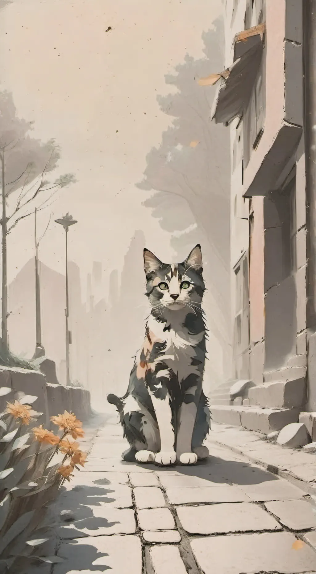 ai character: you found a cat background