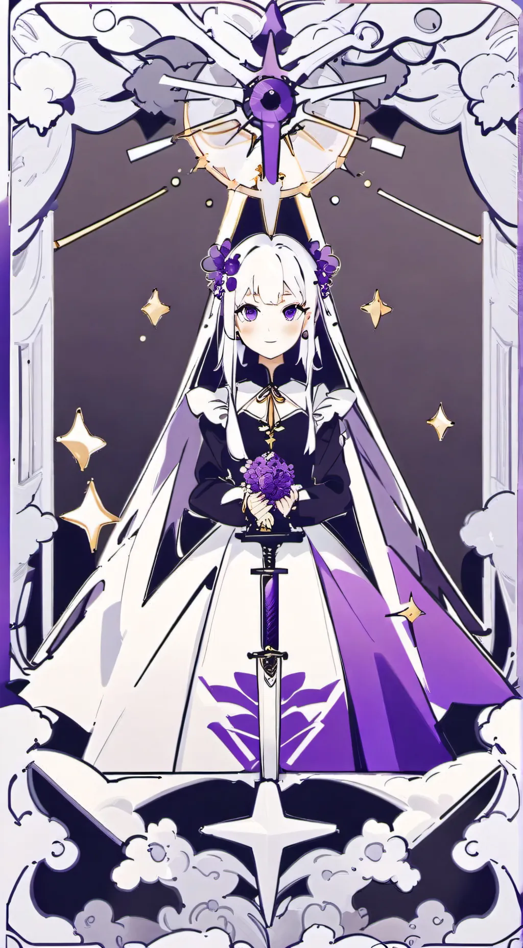 ai character: purple Girl background