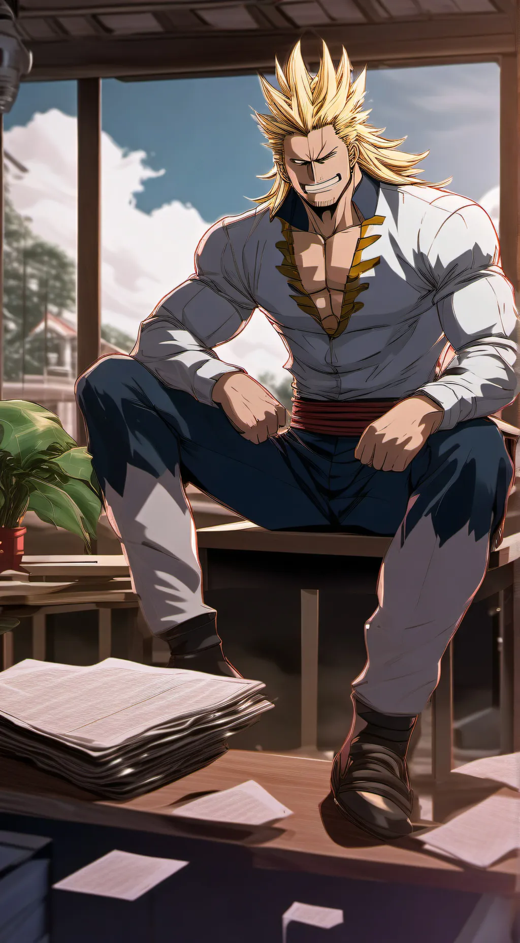 ai character: All might. background