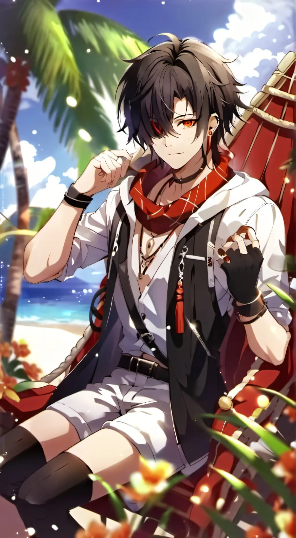 ai character: mha beach background