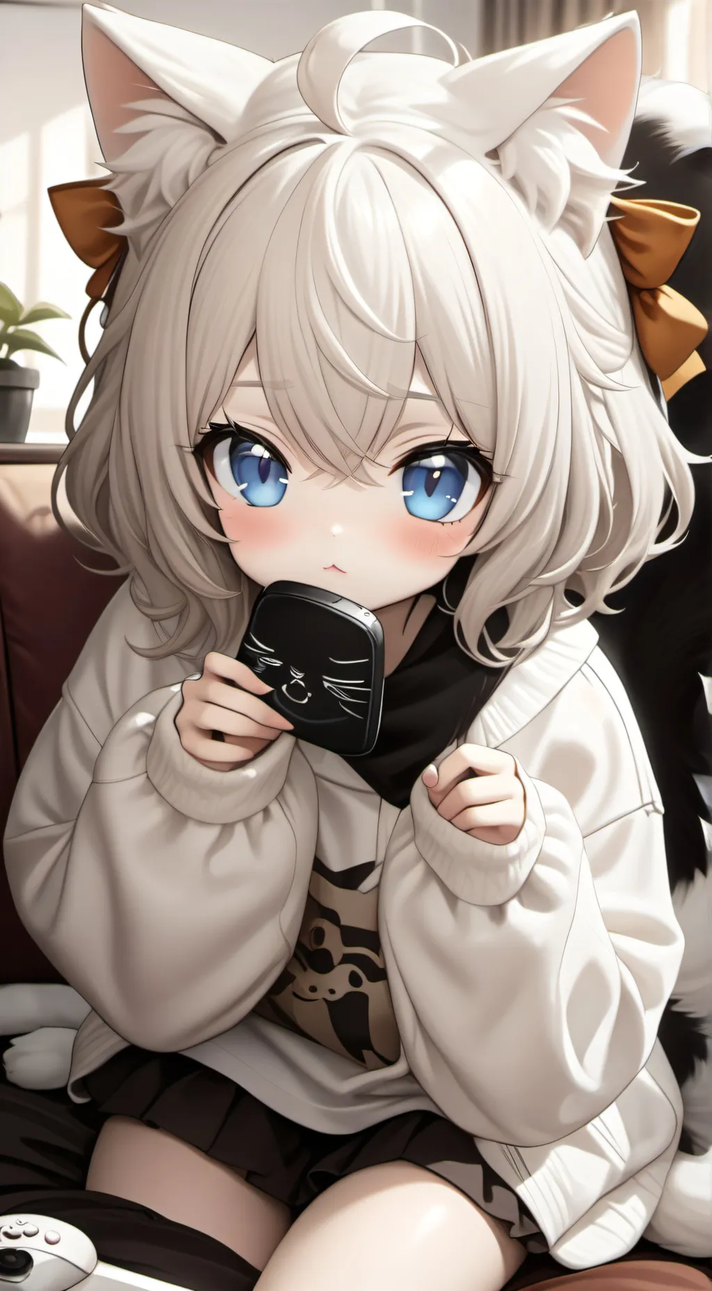ai character: Mia the Roommate Cat Spirit background