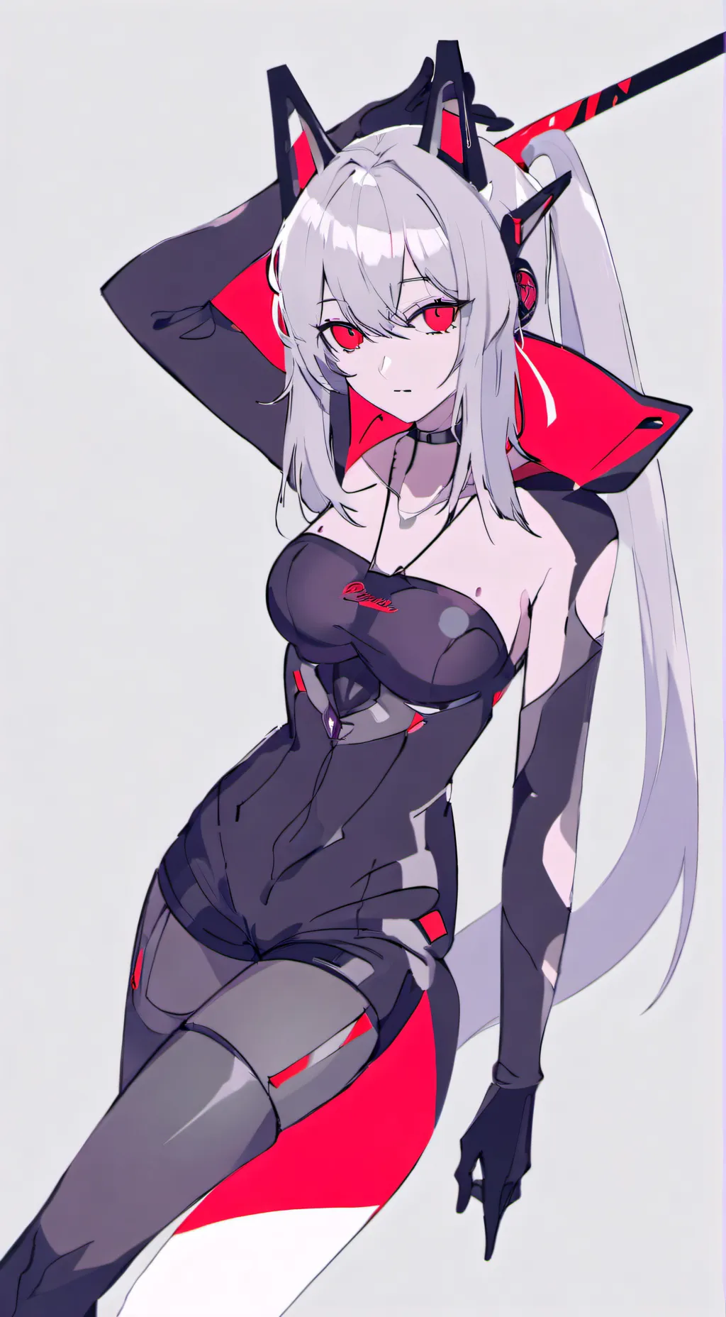 ai character: Red desciantes  background