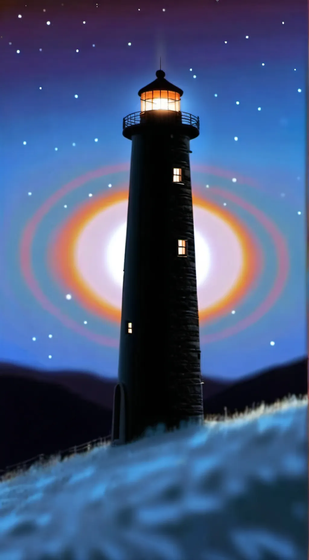 ai character: 🌕\+black hole+/🌑 background