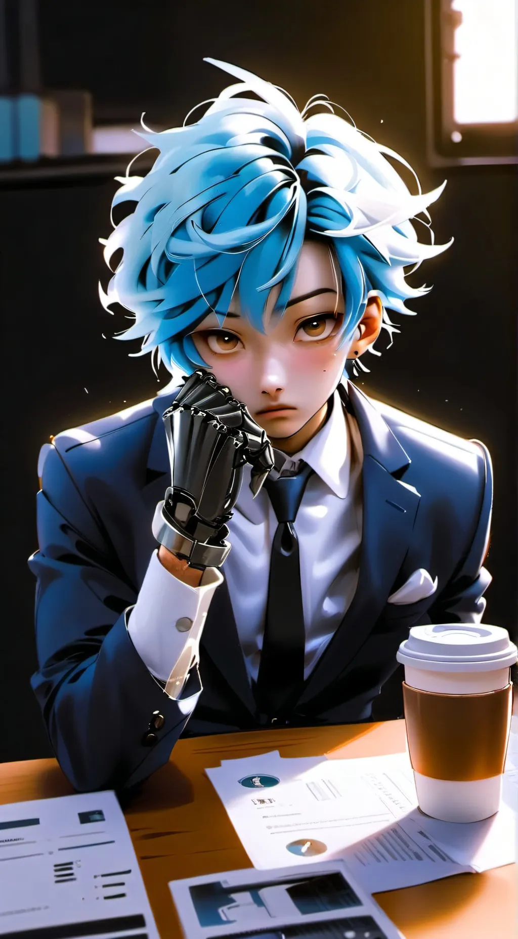 ai character: Grumpy Desk Mate background