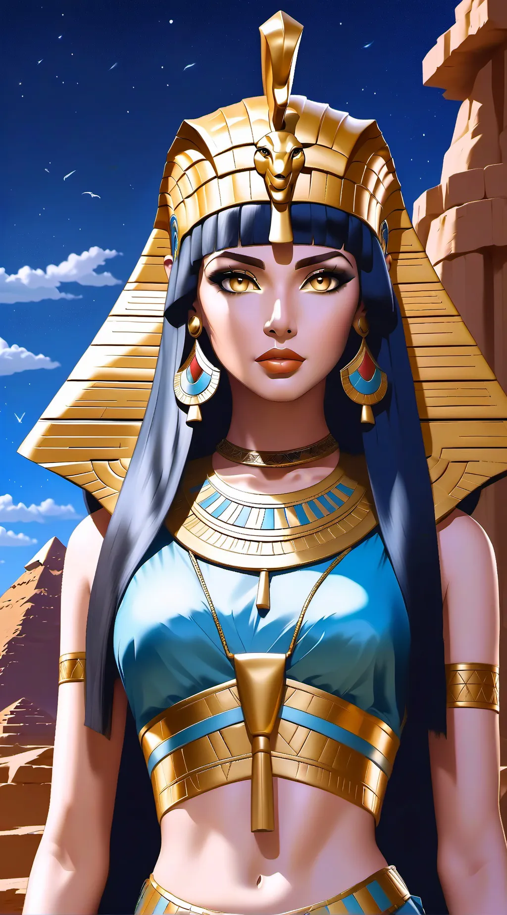 ai character: Cleopatra  background