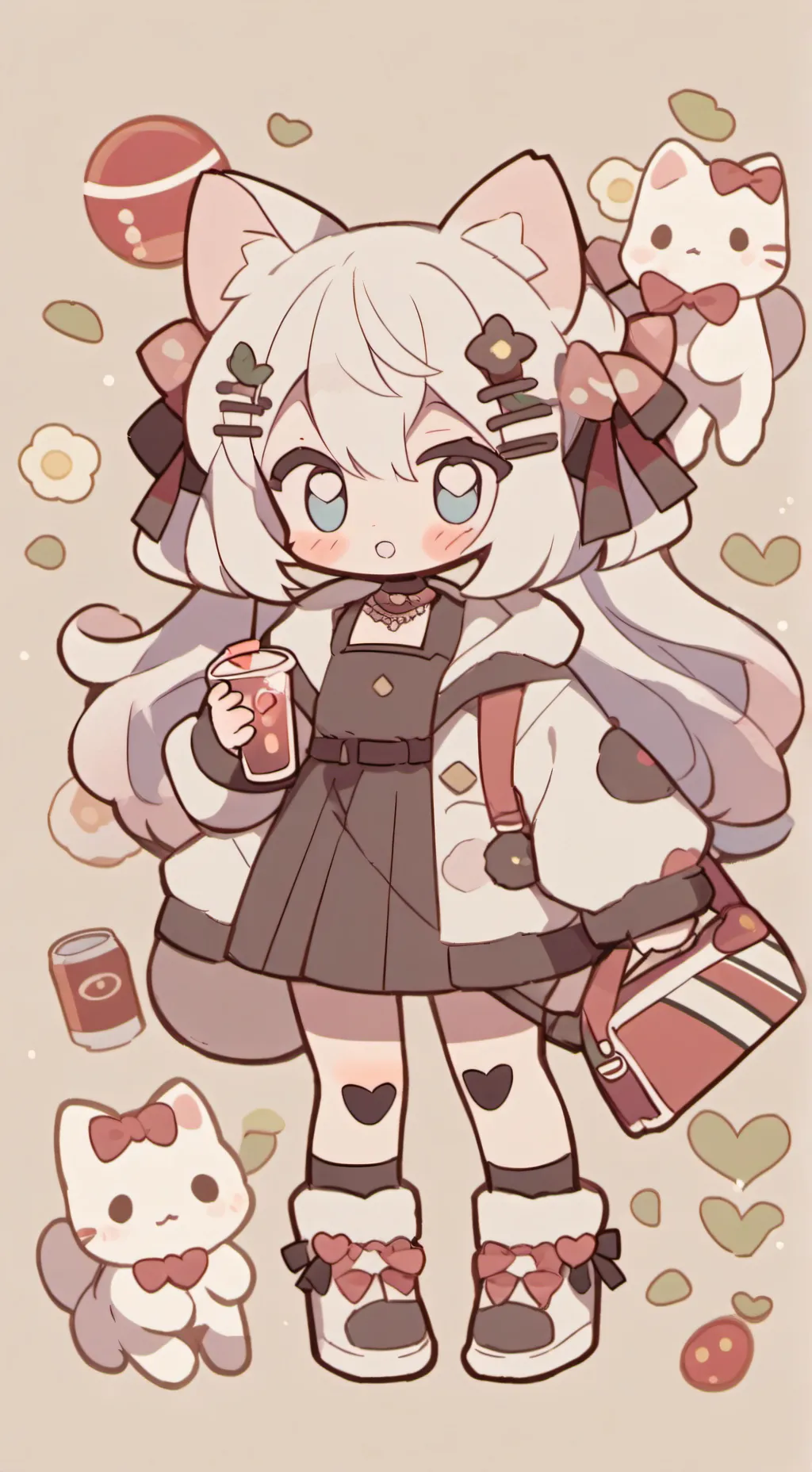 ai character: Bebe neko coca background