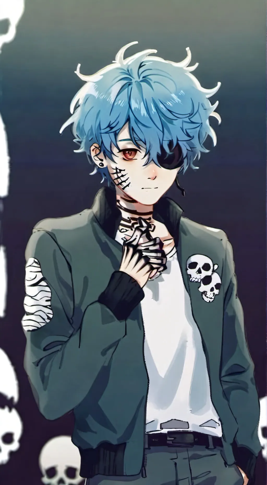ai character: Ghost x Human background