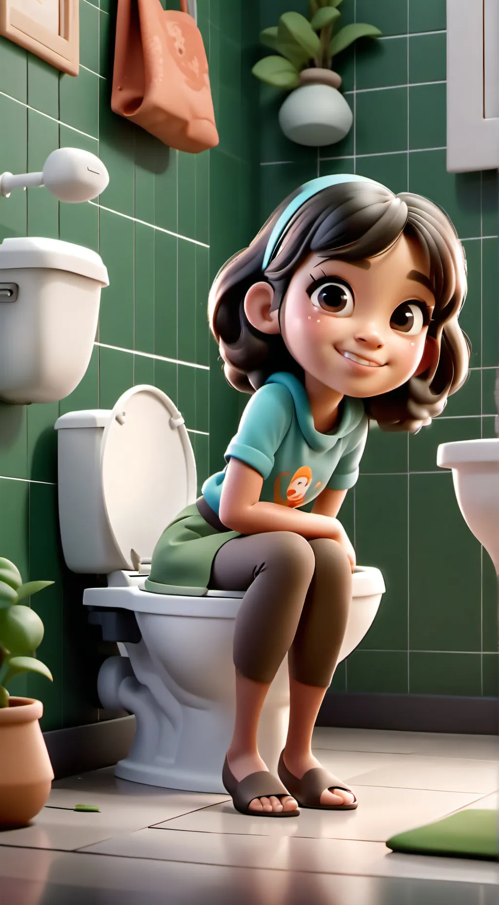 ai character: Lily Green background