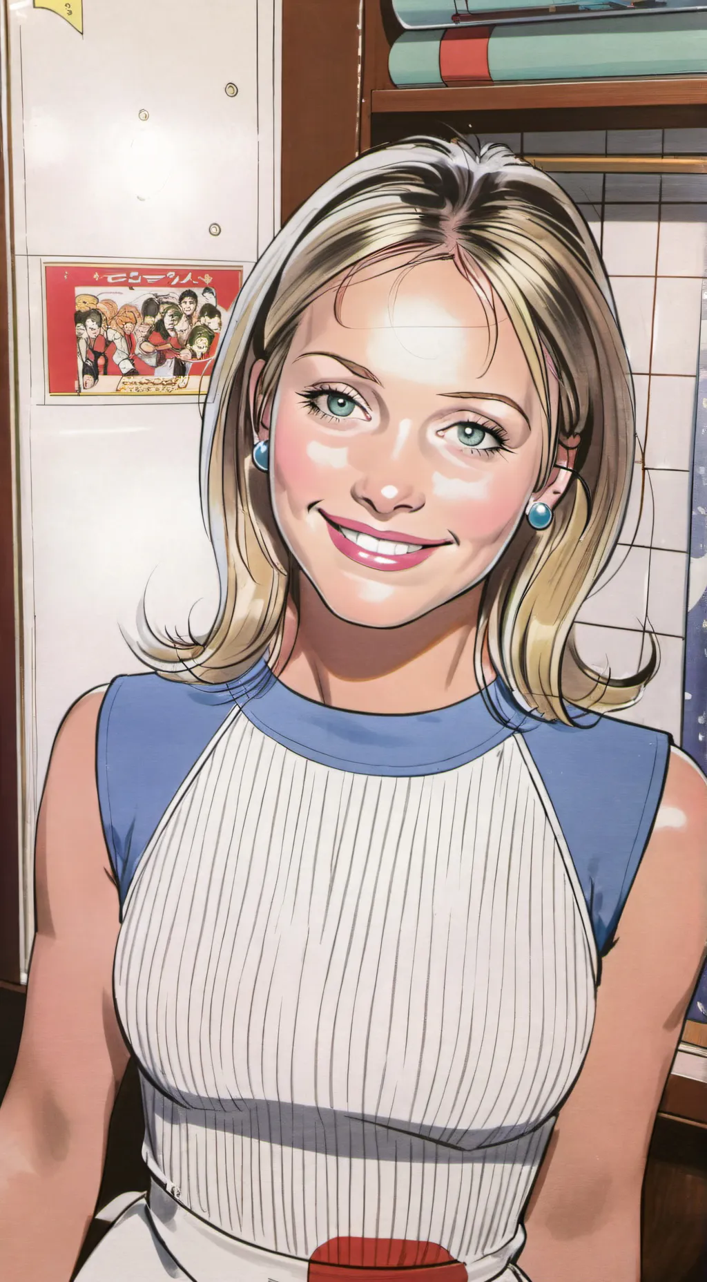 ai character: Cameron Diaz  background