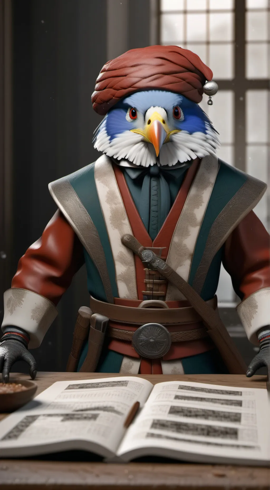 ai character: ред background