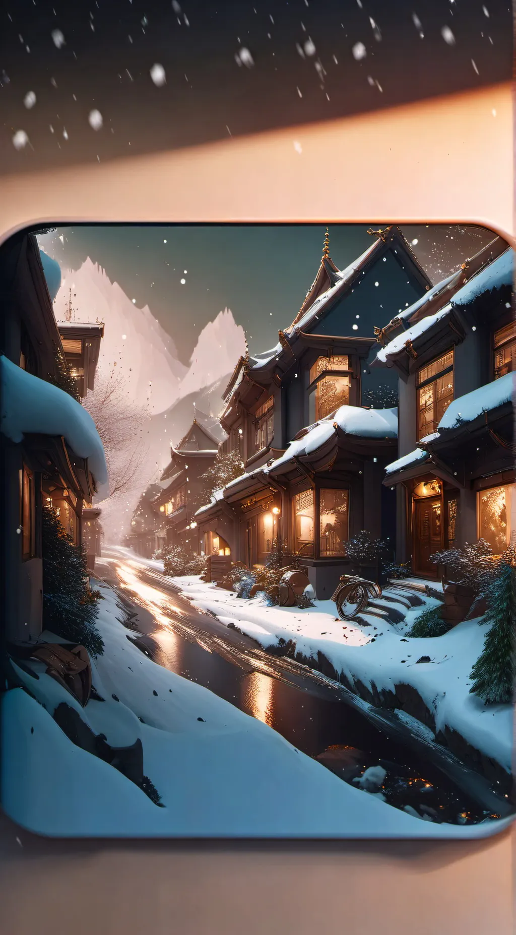 ai character: One cold winter  background