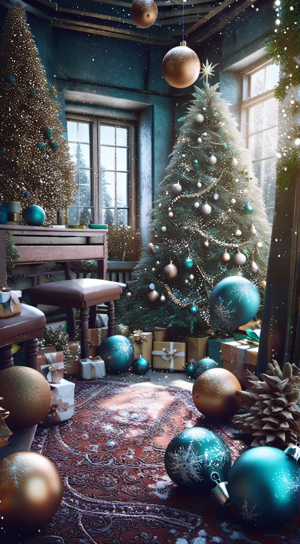 ai character: Mha Christmas  background