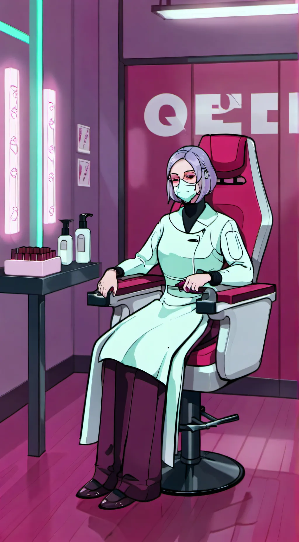 ai character: The Nail Salon  background