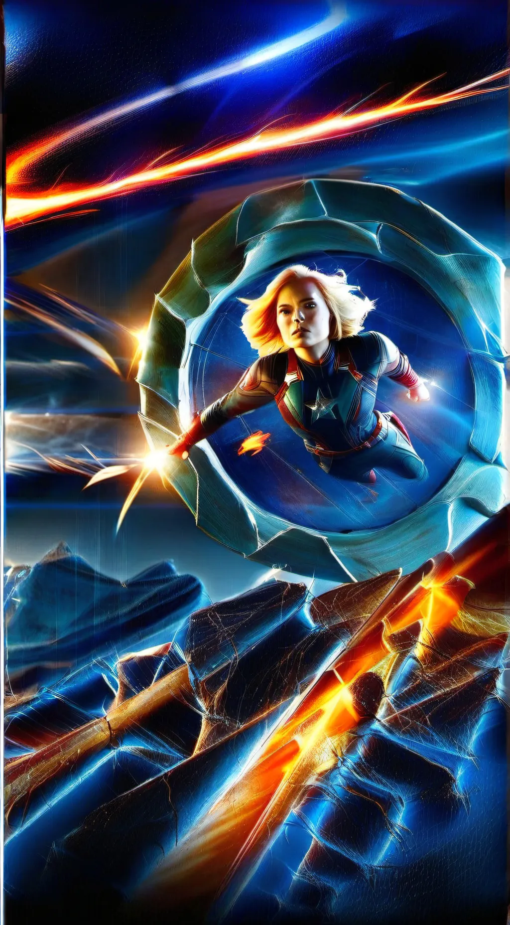 ai character: capitana Marvel background