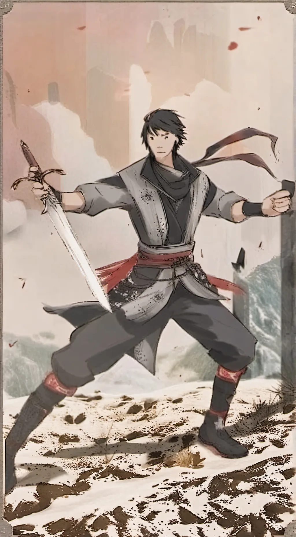 ai character: Forsaken Road trip background