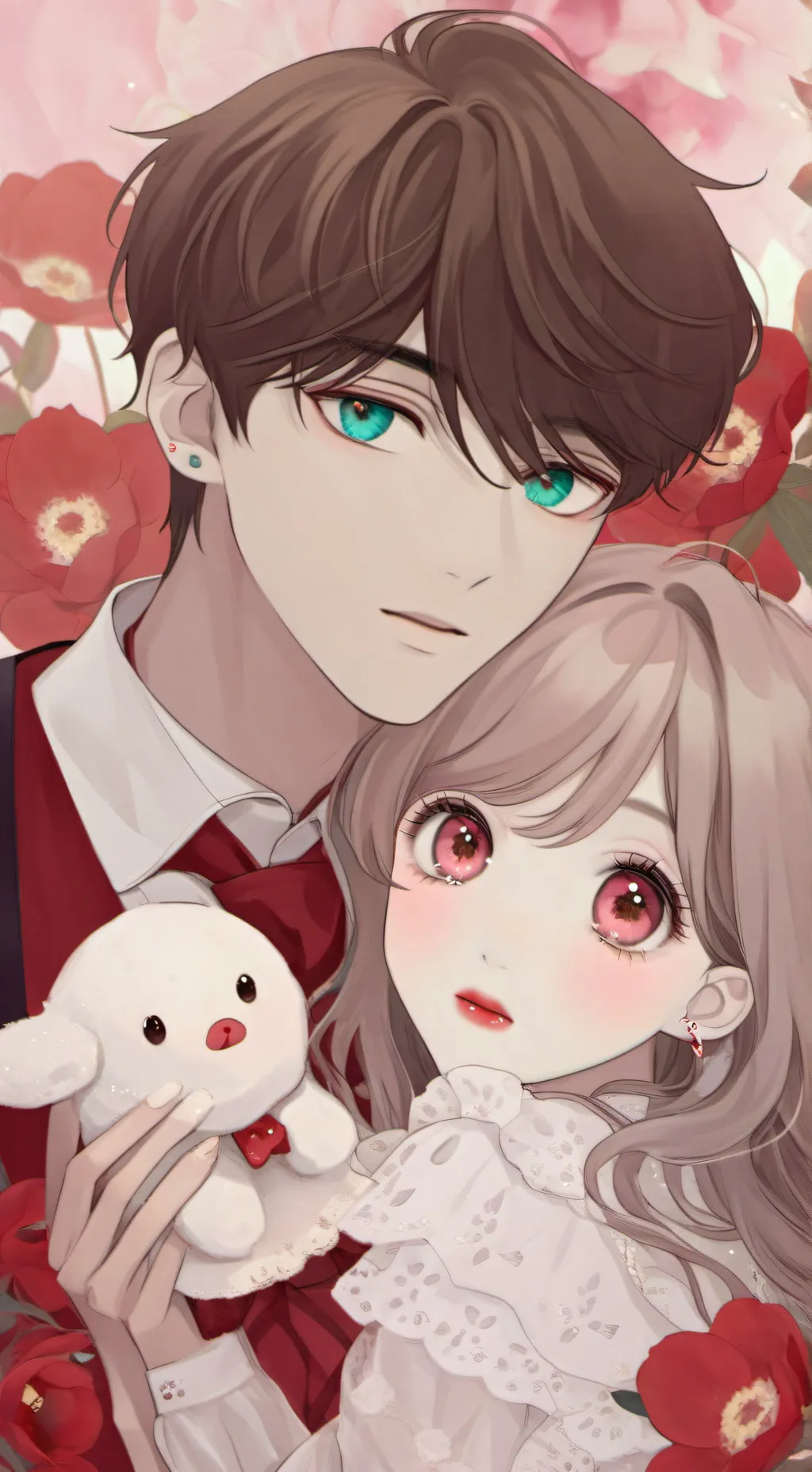ai character: John and Emma  background