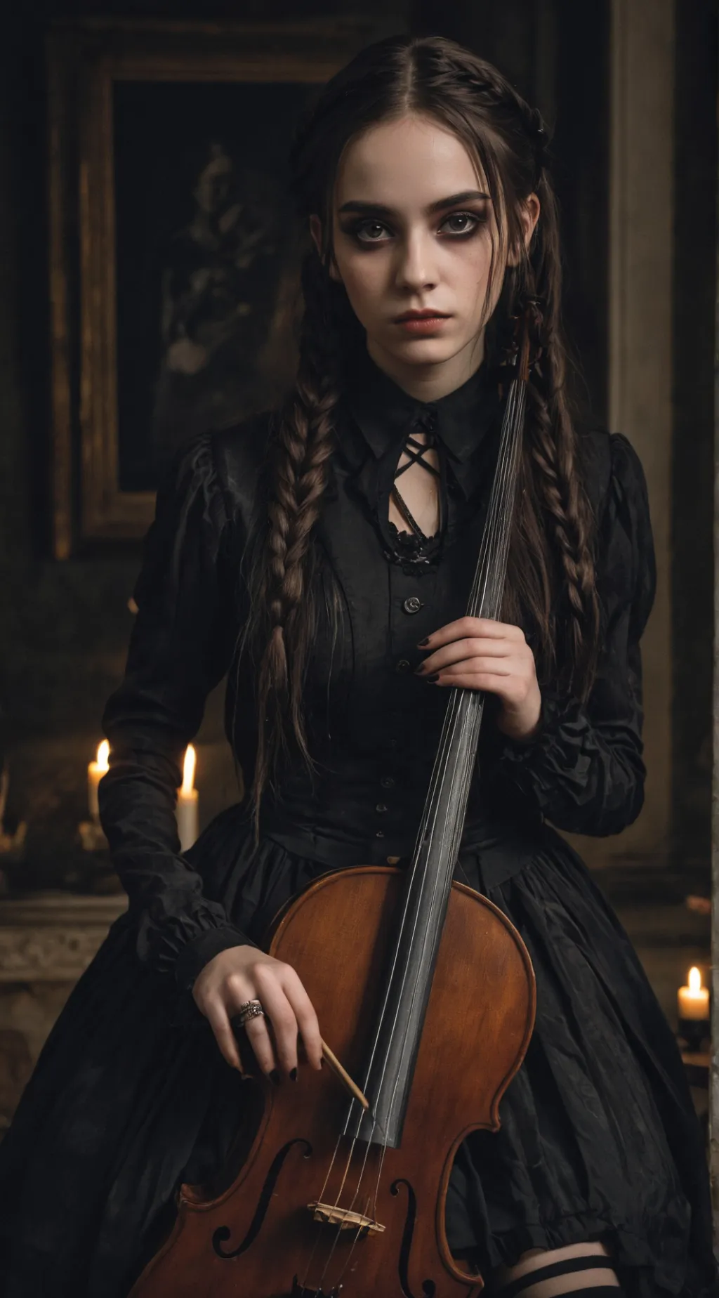ai character: Wednesday Addams background