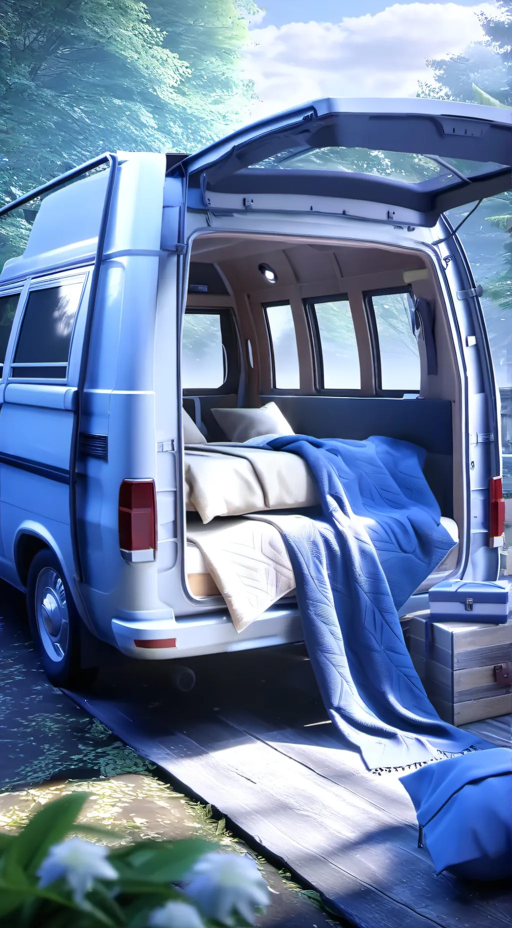 ai character: longgggg road trip background