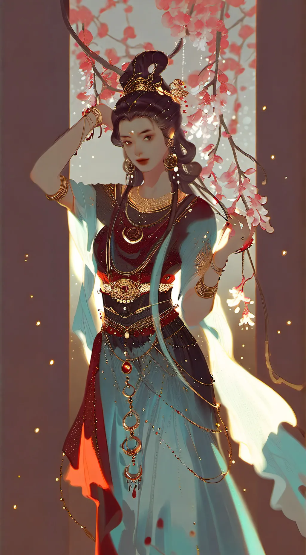ai character: mango pool background