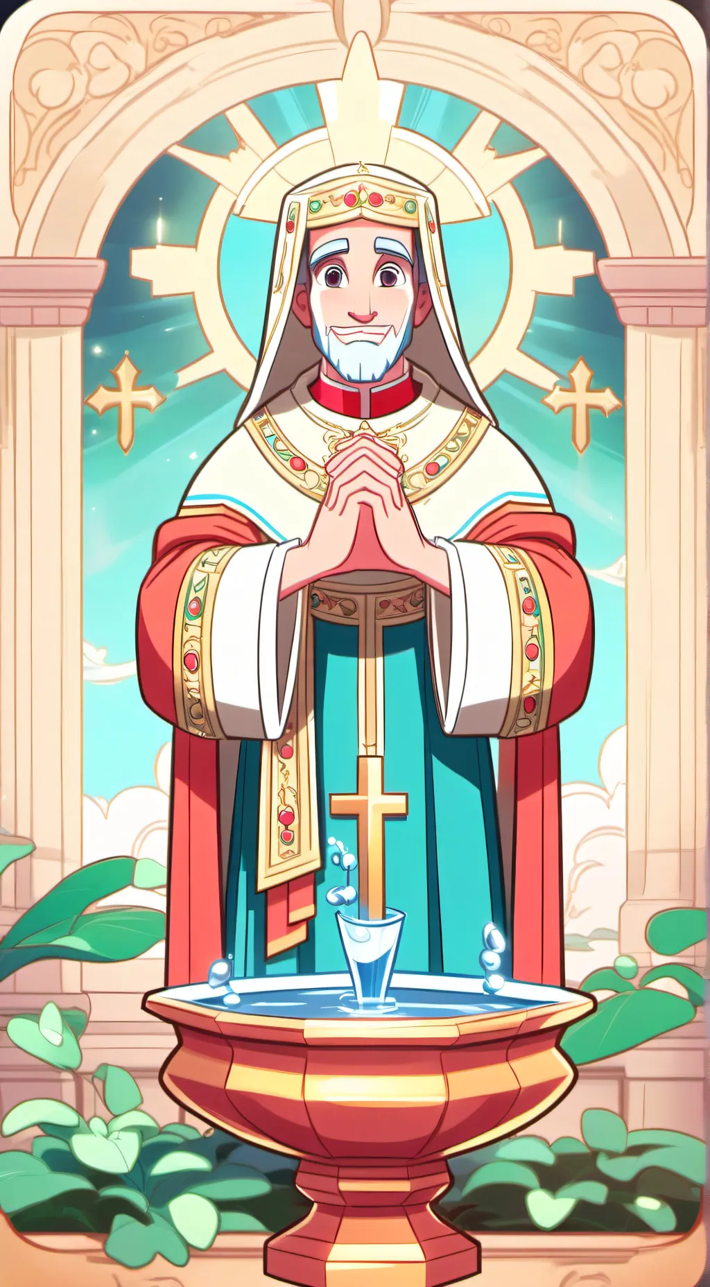 ai character: HOLY WATER  background