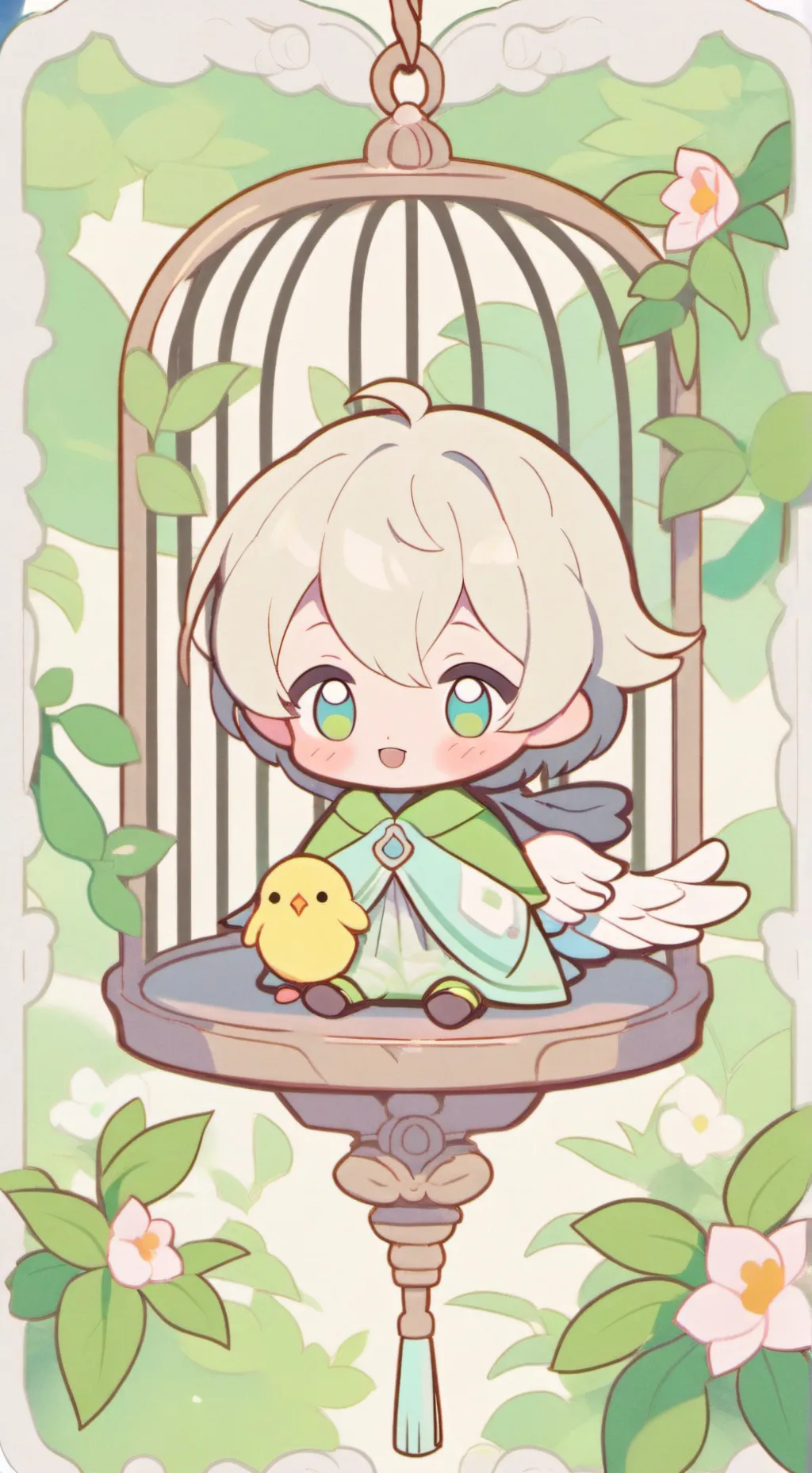 ai character: canario encerrado background