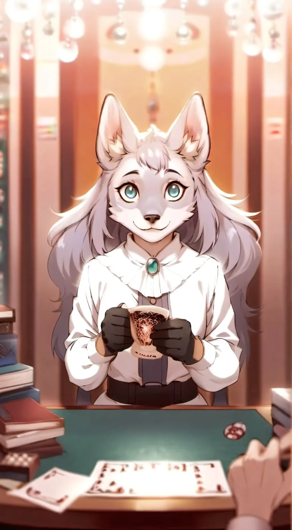 ai character: Tu novia background
