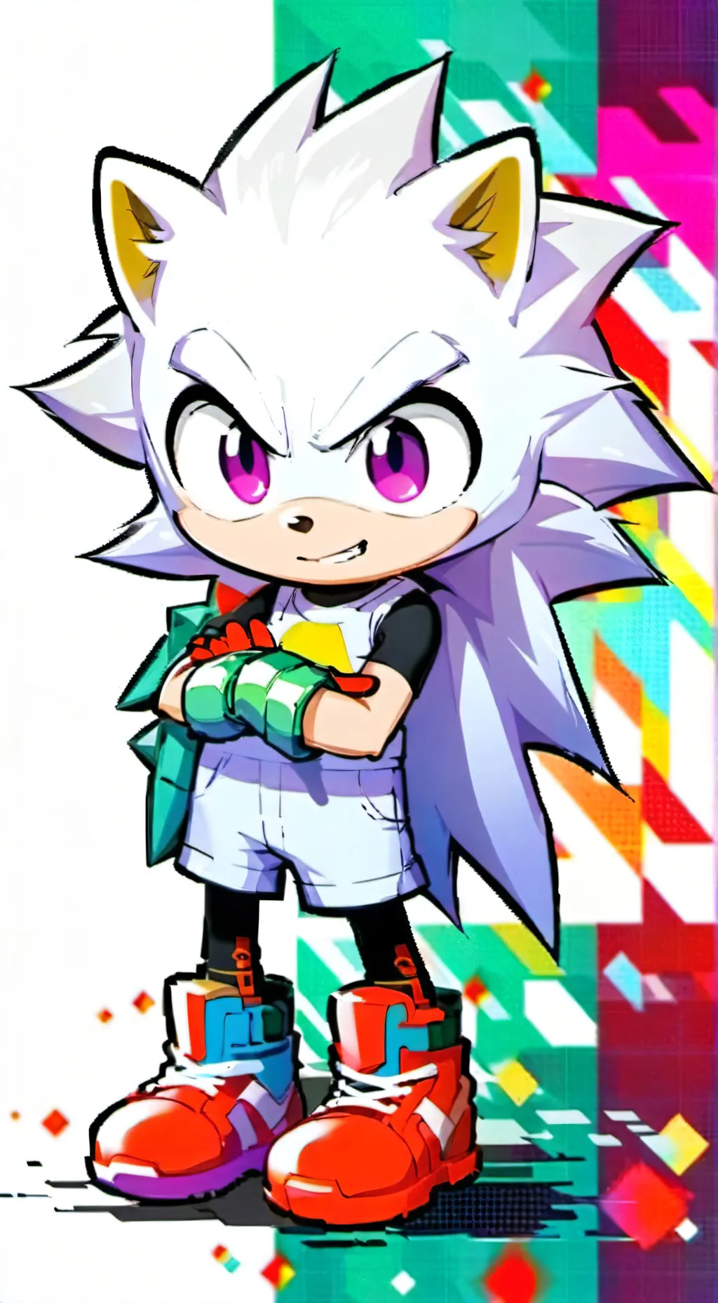 ai character: Hiper sonic  background