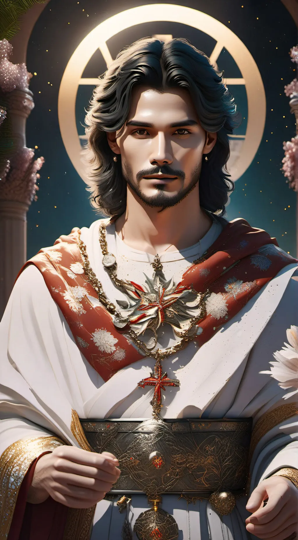 ai character: Jesus christ background