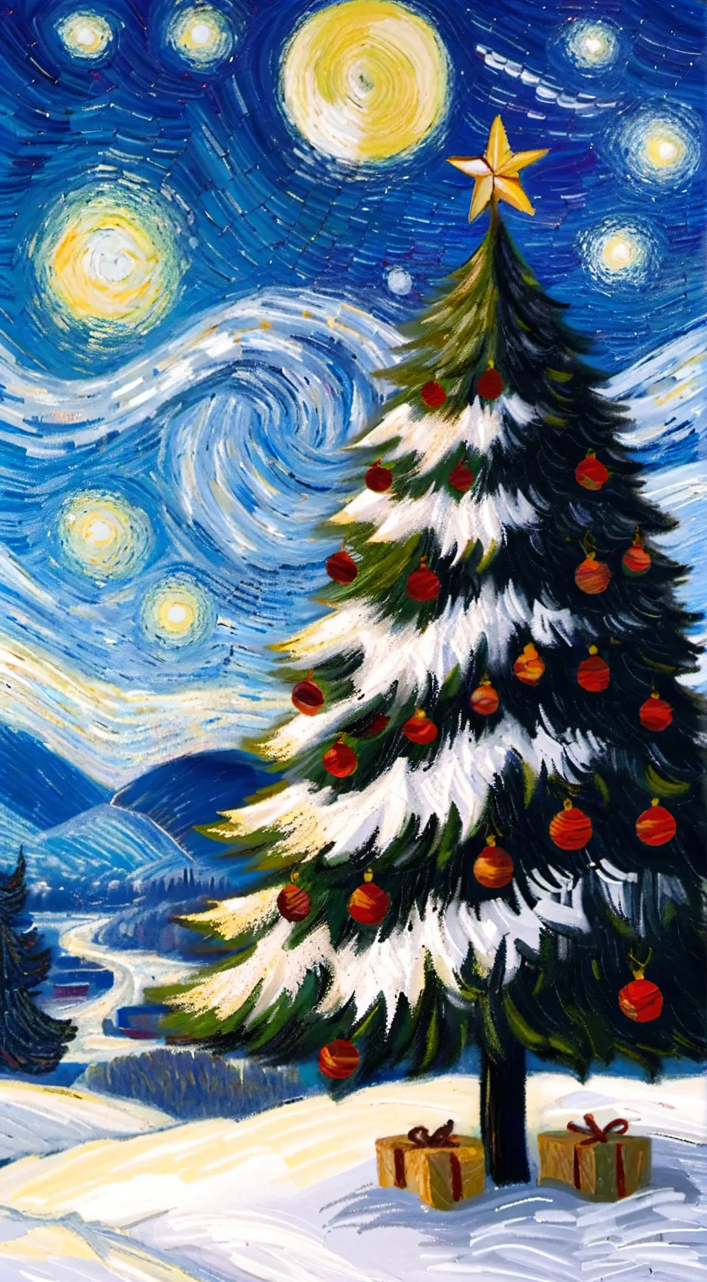 ai character: pjo Christmas  background