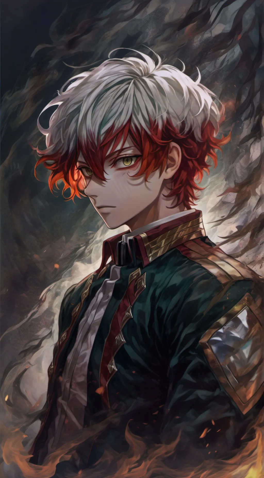 ai character:  worried Todoroki background