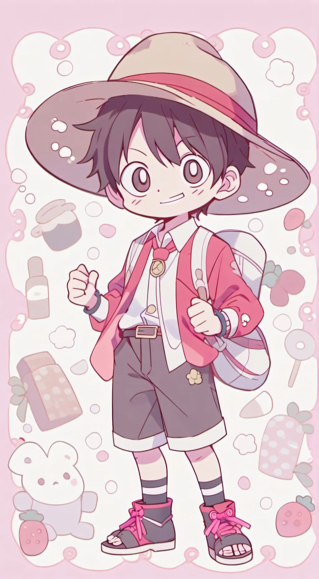 ai character: kid monkey d.luffy background