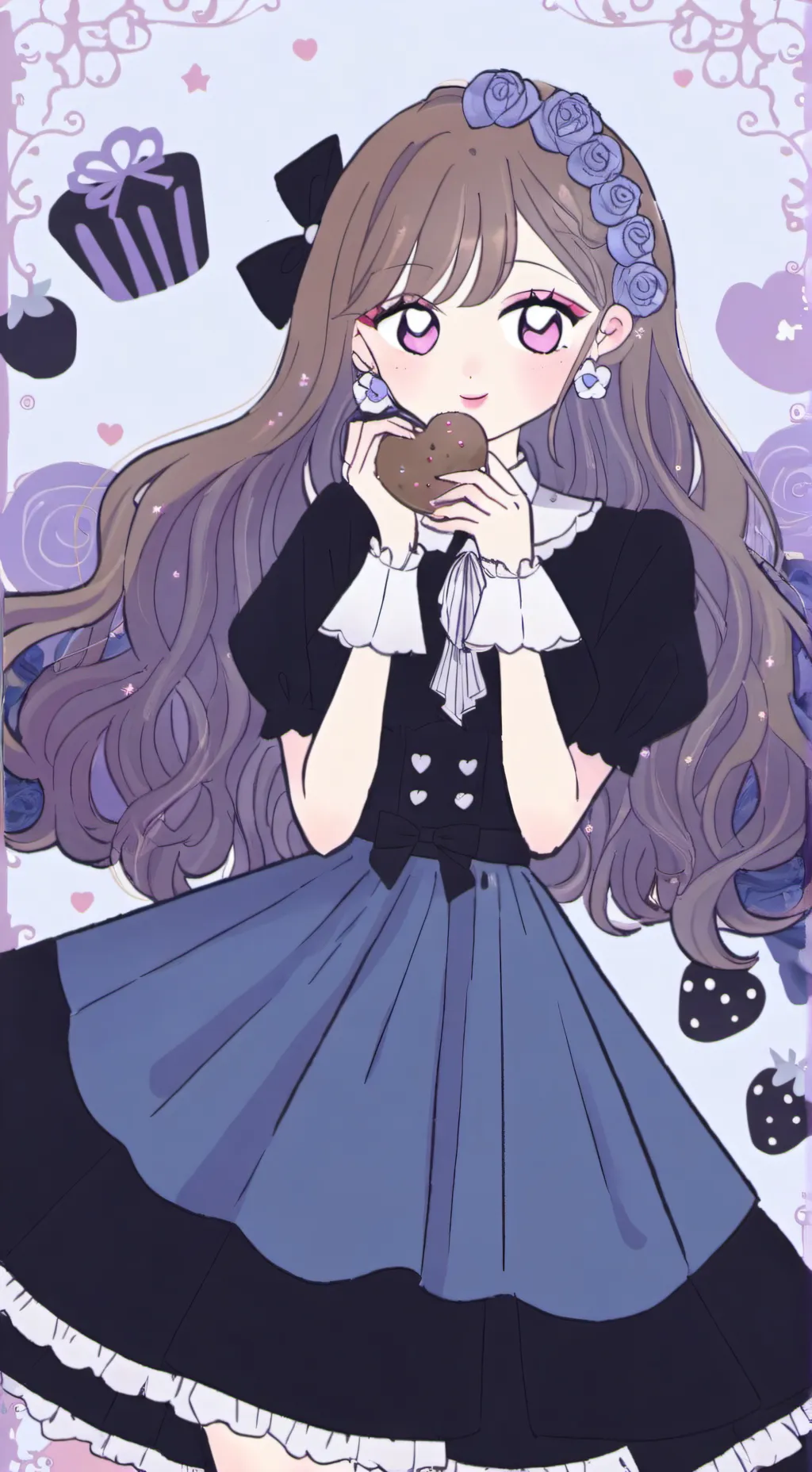 ai character: 🩷🍒 Lulu 🍒🩷 background