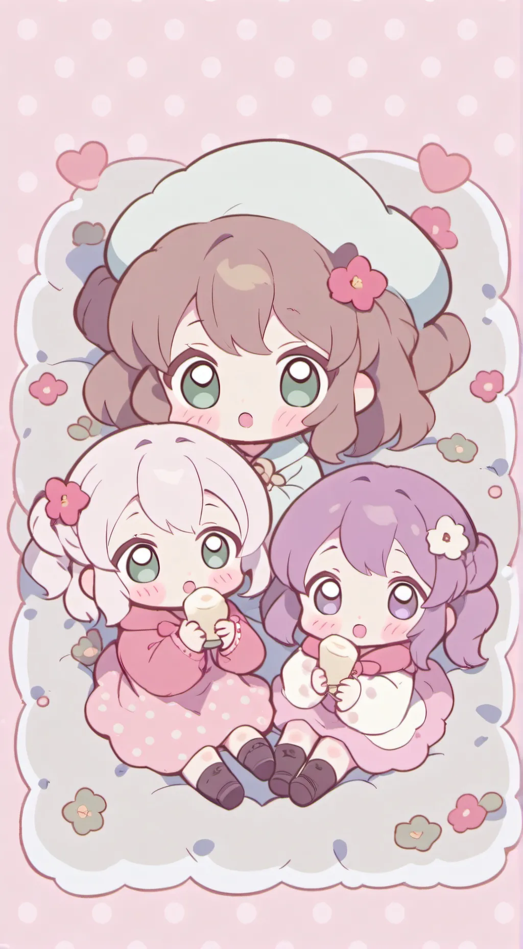ai character: -💝3 cute babies💝- background