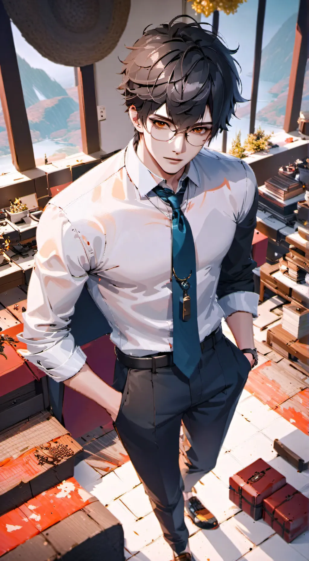 ai character: {Amol}[© ®] background