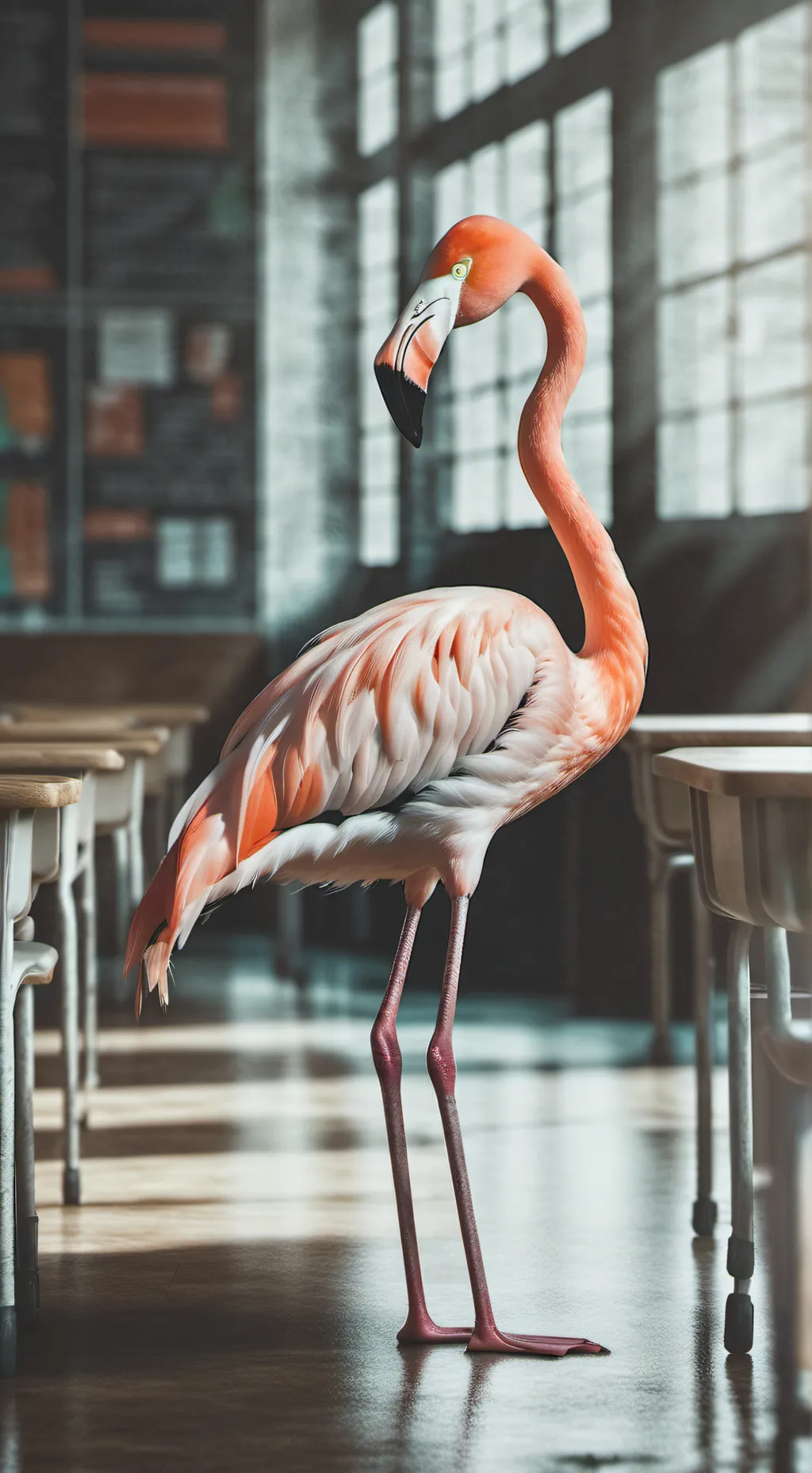 ai character: Flamingo background