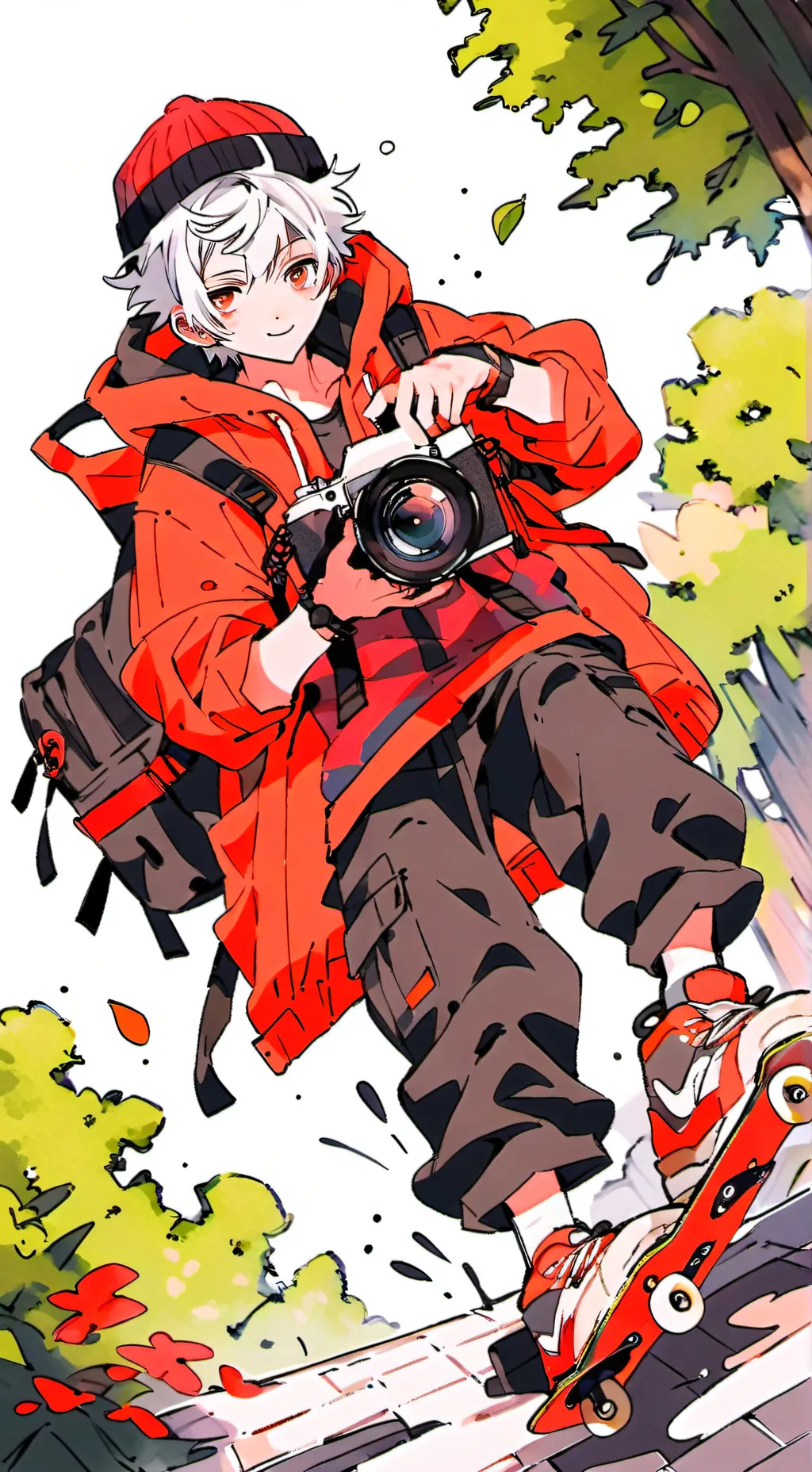ai character: The skateboarder background
