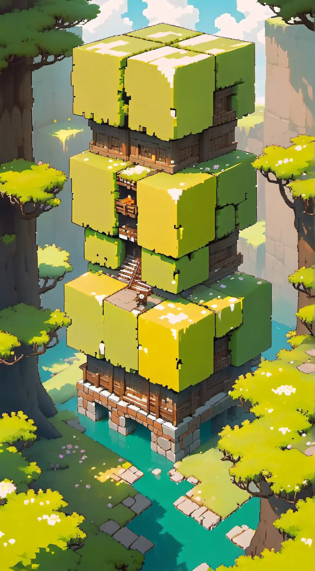 ai character: Minecraft but... background