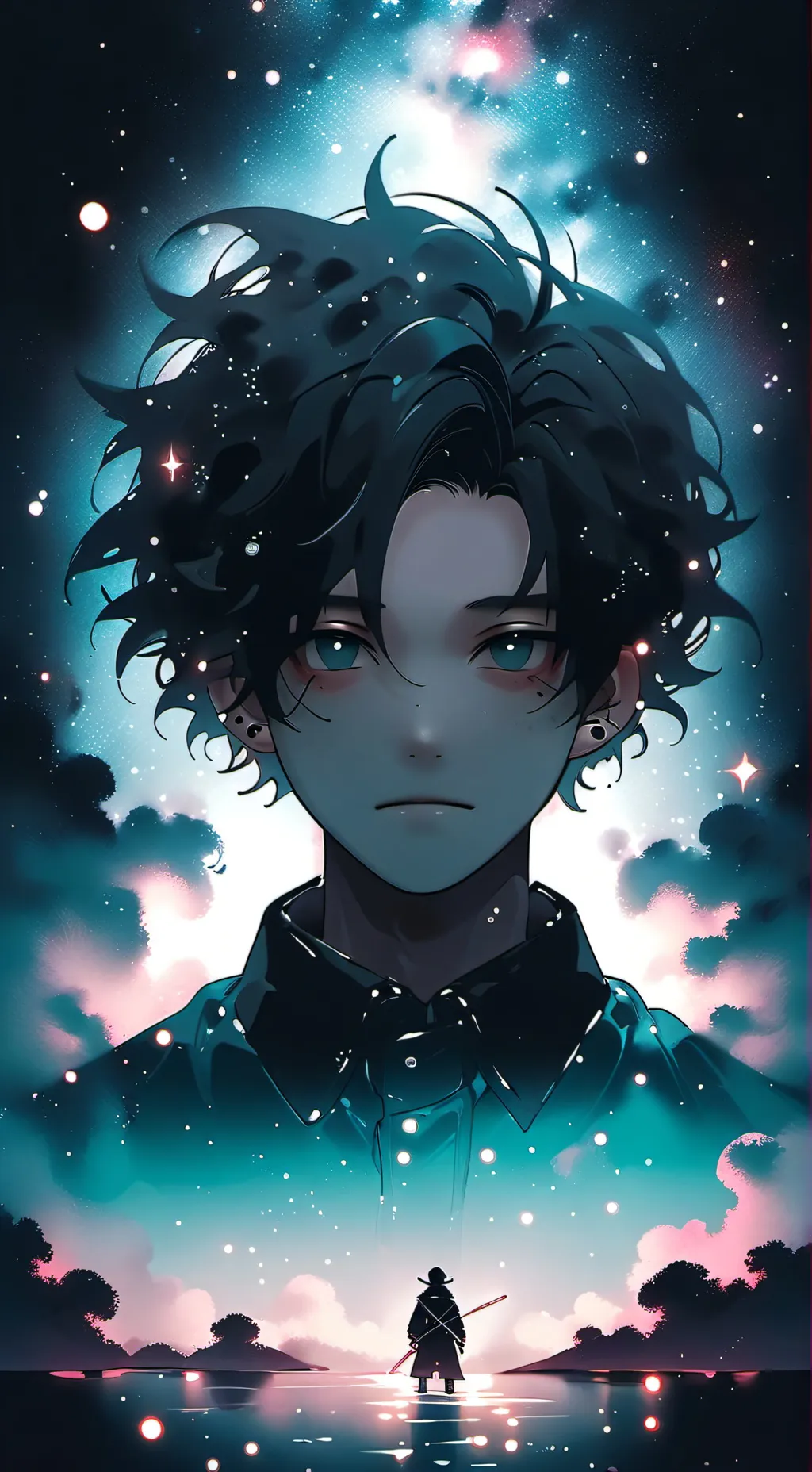 ai character: black background