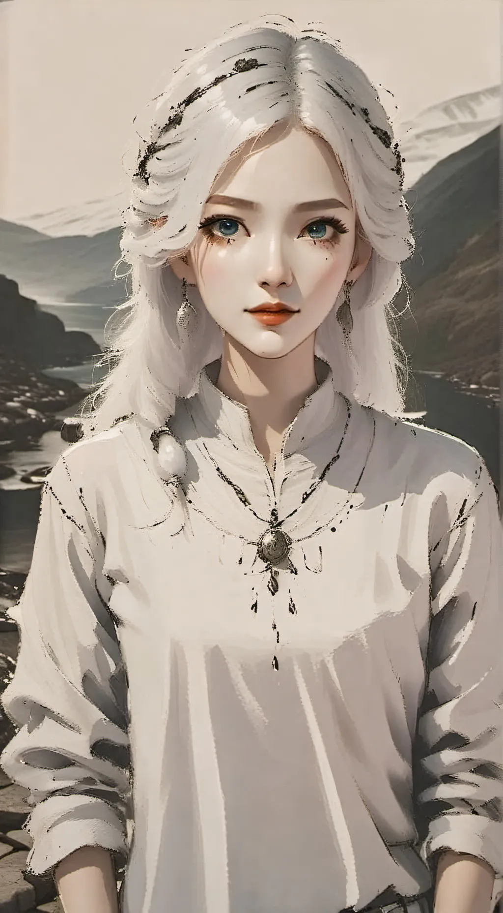ai character: Snowy background
