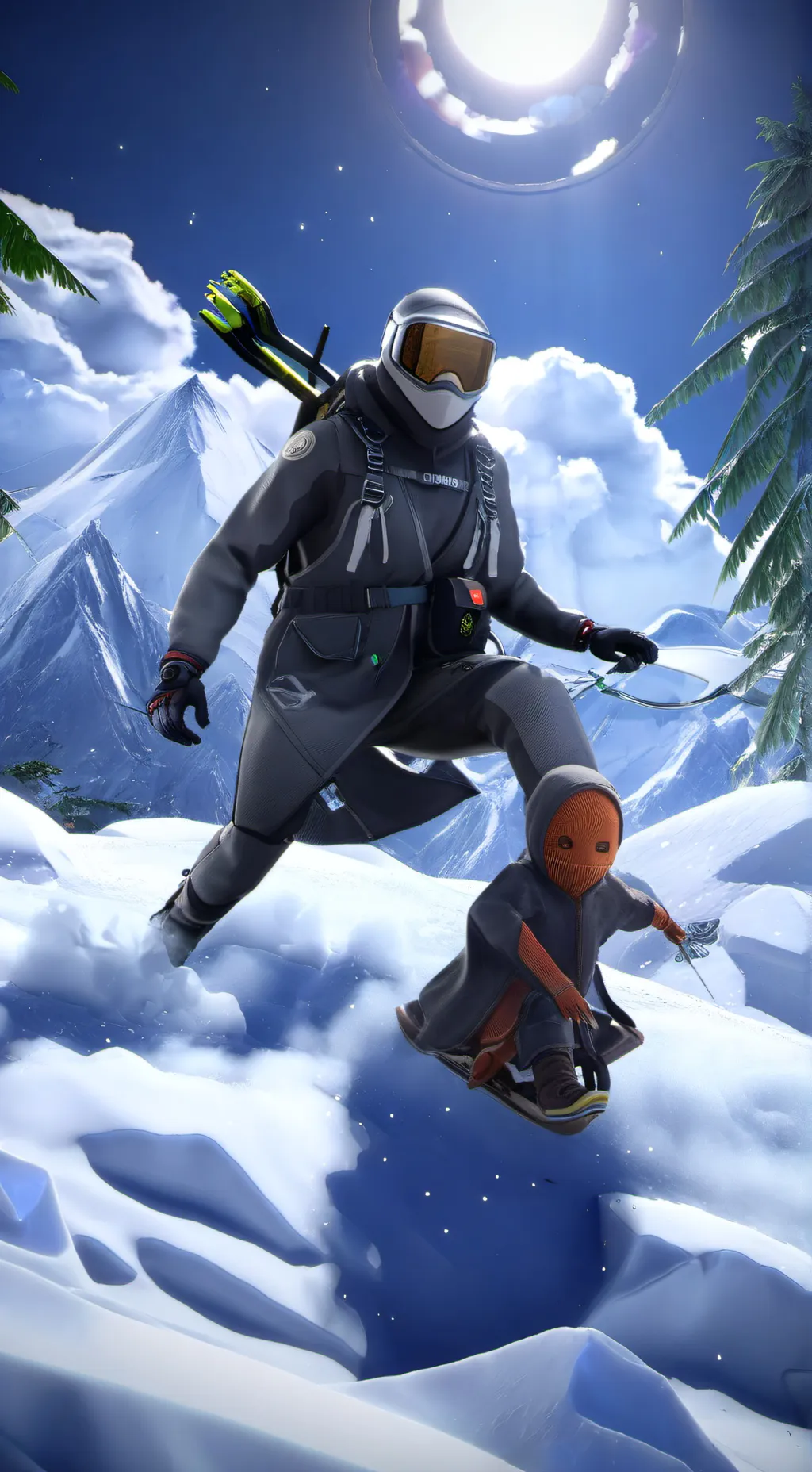 ai character: SKI TRIP!!! background