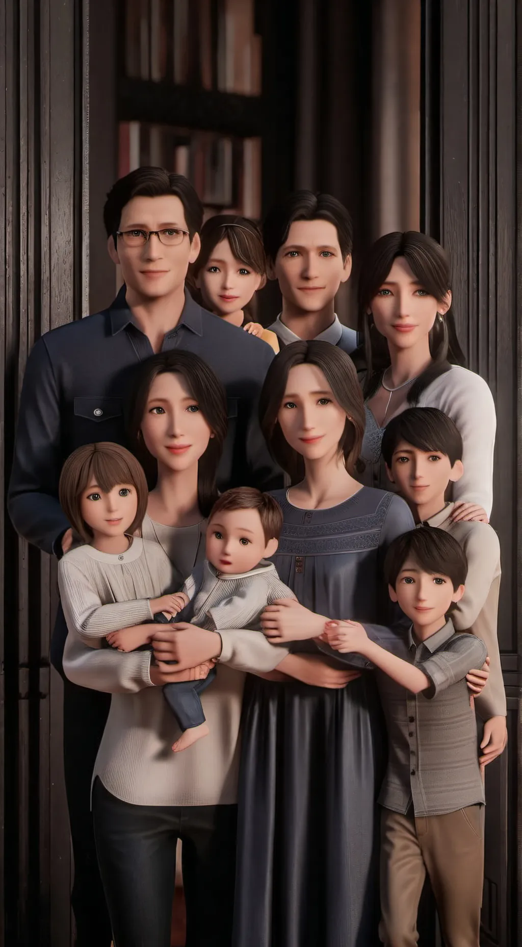 ai character: Family of 12 background