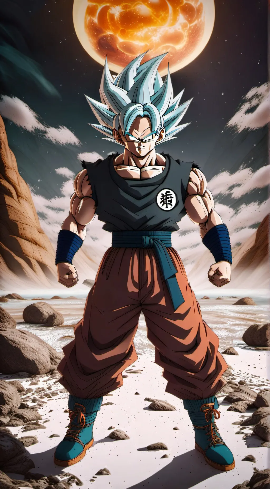 ai character: Goku and freeza background