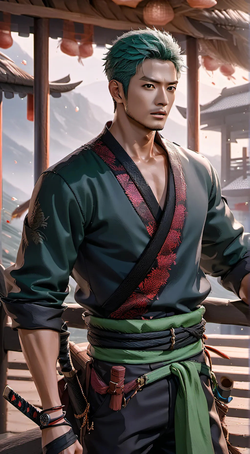 ai character: Zoro background
