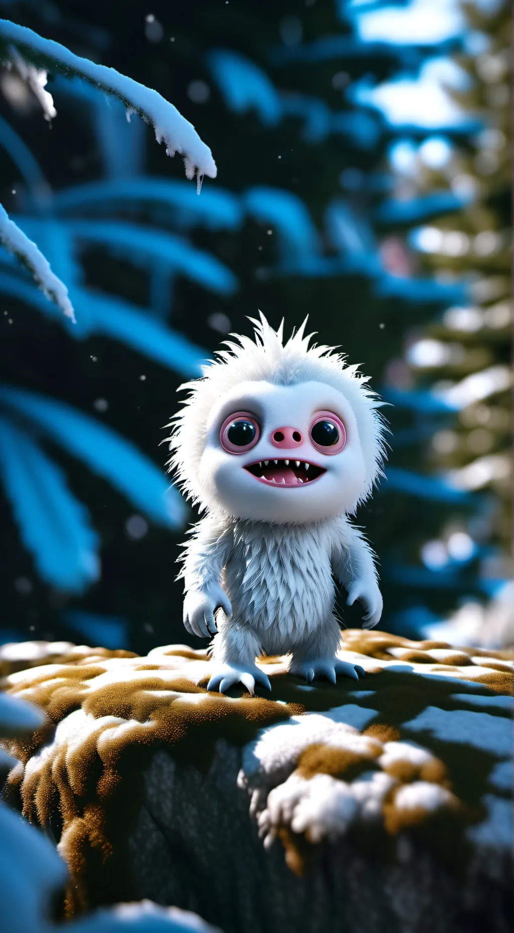ai character: snow  background