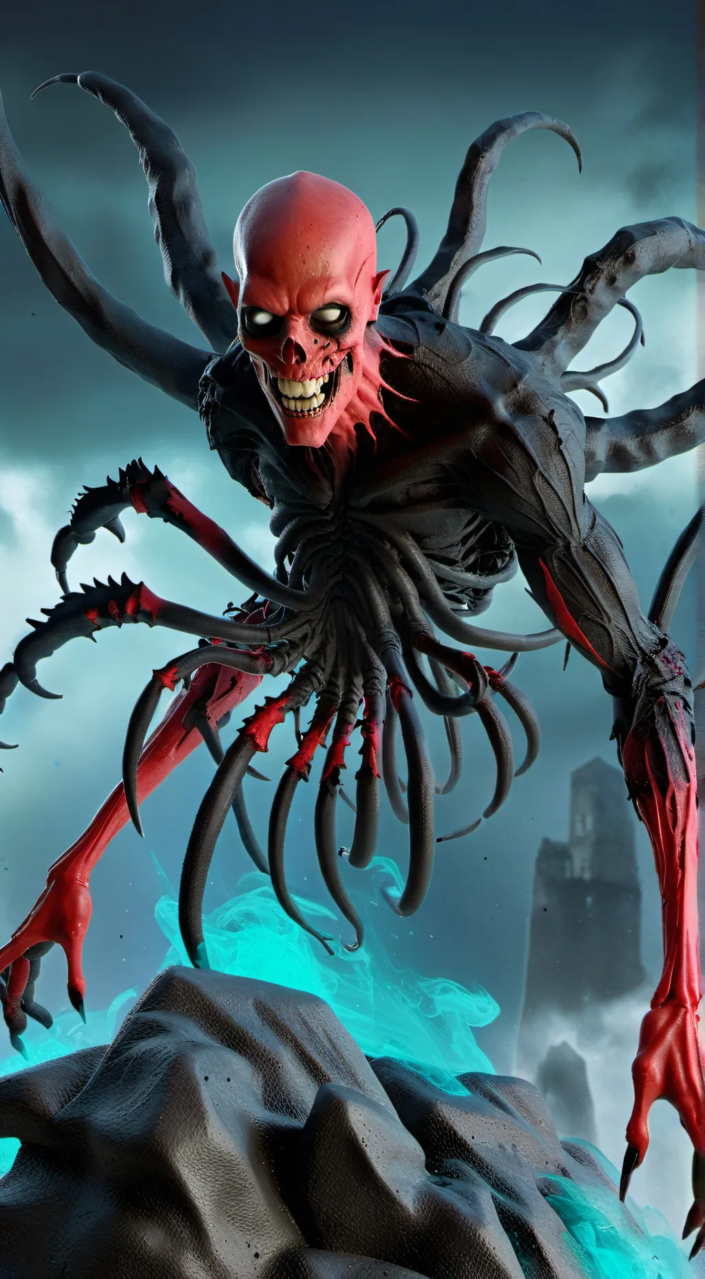 ai character: Red Demon Monster background