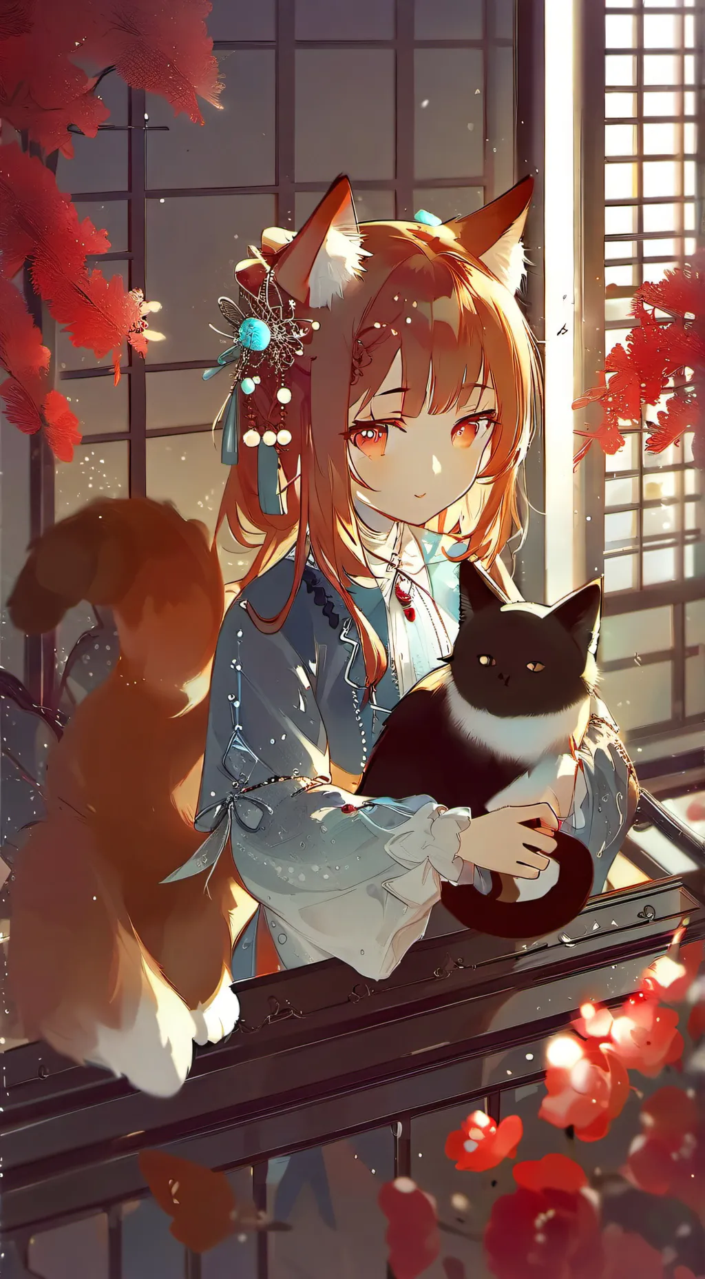 ai character: Fluffy Tail Spirit background